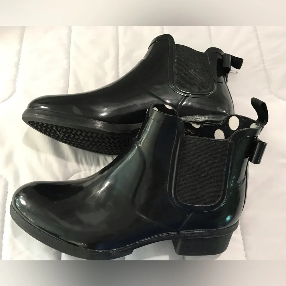 Kate Spade Black Rubber Ankle Boots - Picture 2 of 8